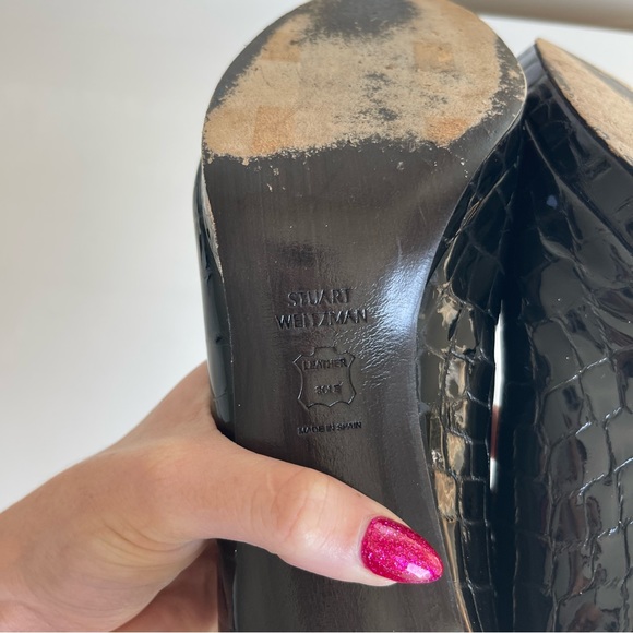 Stuart Weitzman Black Crocidile Heels - Picture 10 of 12